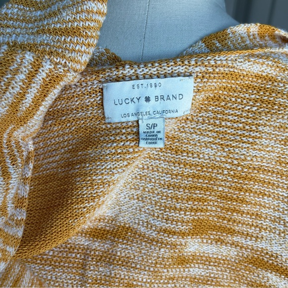 Lucky Brand Golden Glow Open Cardigan Lightweight Knit Sweater Size S - Picture 9 of 10